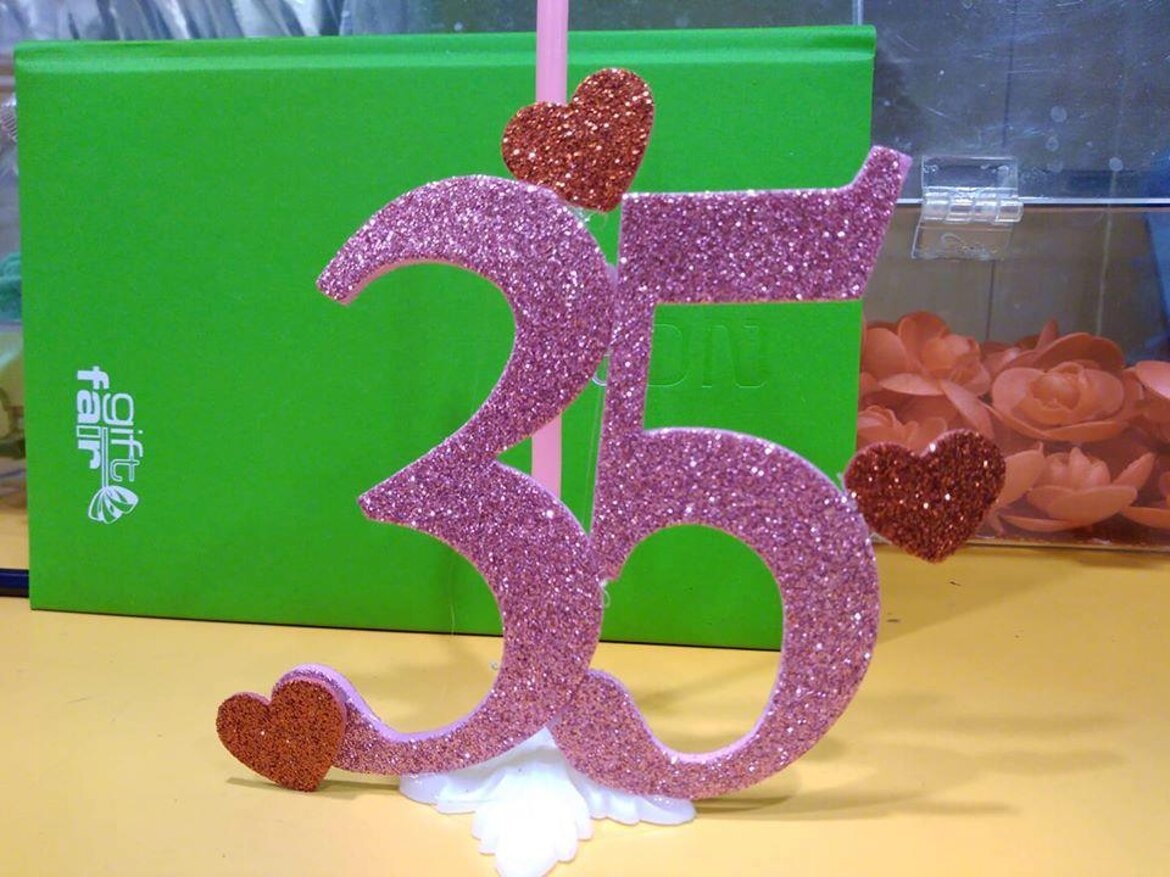 candela personalizzata 35 con cuori