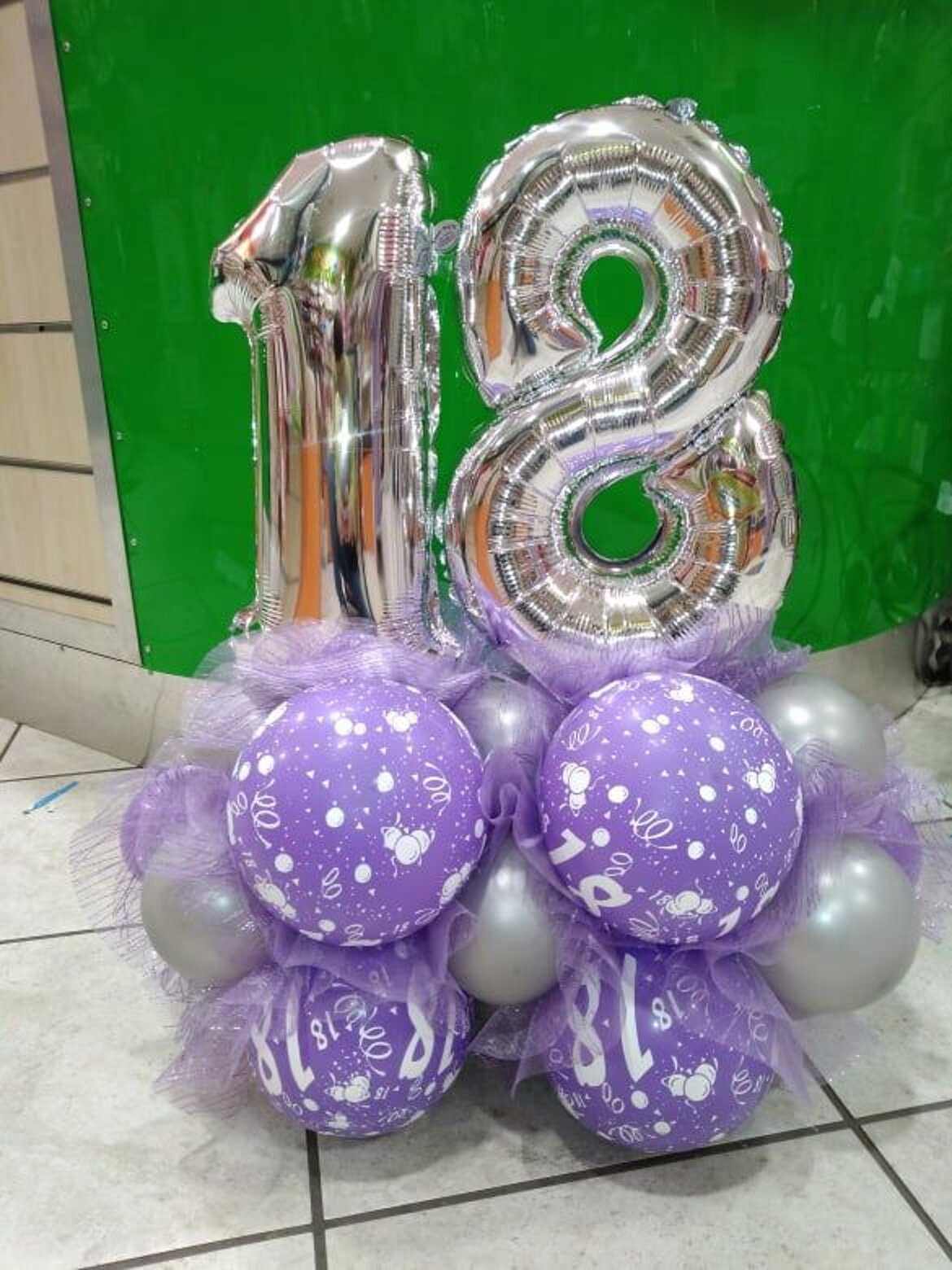 palloncino a numero 18 lilla palloncino a numero 18 lilla