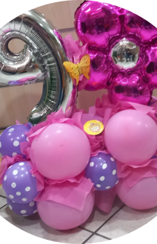 palloncino a numero palloncino a numero 9 con fiori