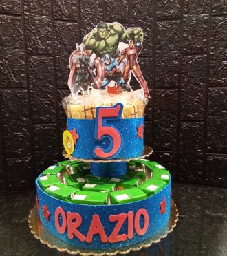 torta merenda ADVENGES torta merenda personalizzata a tema ADVENGES