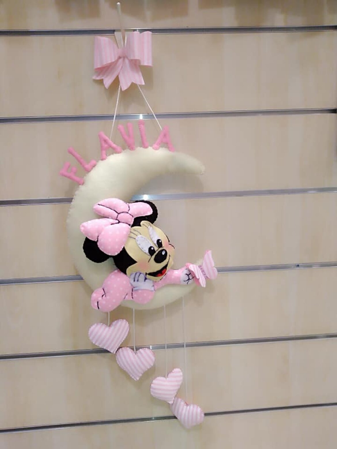 fiocco nascita topolina MInny in pannolenci