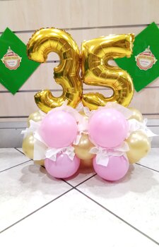 composizione palloncini 35 composizione palloncini 35 oro