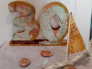 allestimento per o per un 30 compleanno allestimento per un 30 compleanno numero effetto cartina geografica, barchette ea tema segnaposto ,