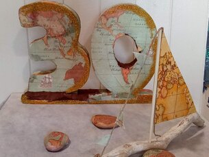 allestimento per o per un 30 compleanno allestimento per un 30 compleanno numero effetto cartina geografica, barchette ea tema segnaposto ,