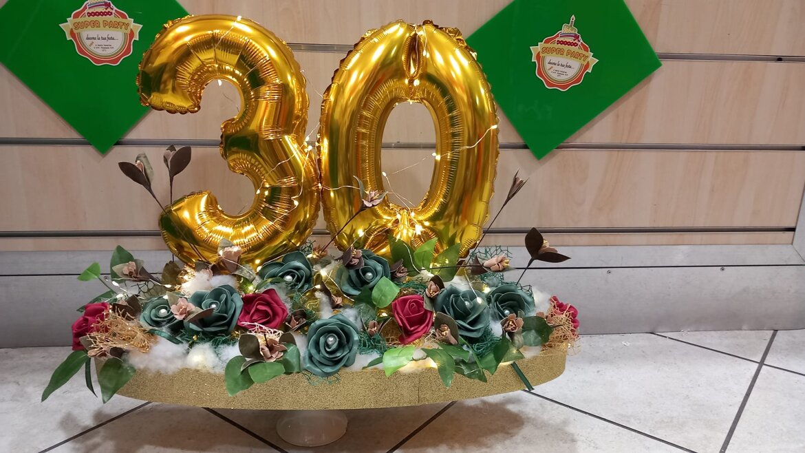 palloncini 30 anni con fiori