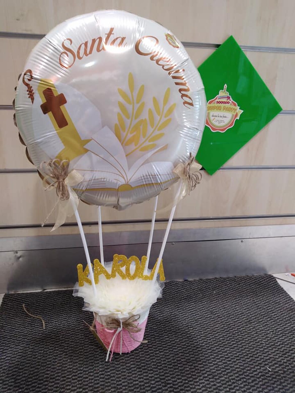 composizione palloncini cresima