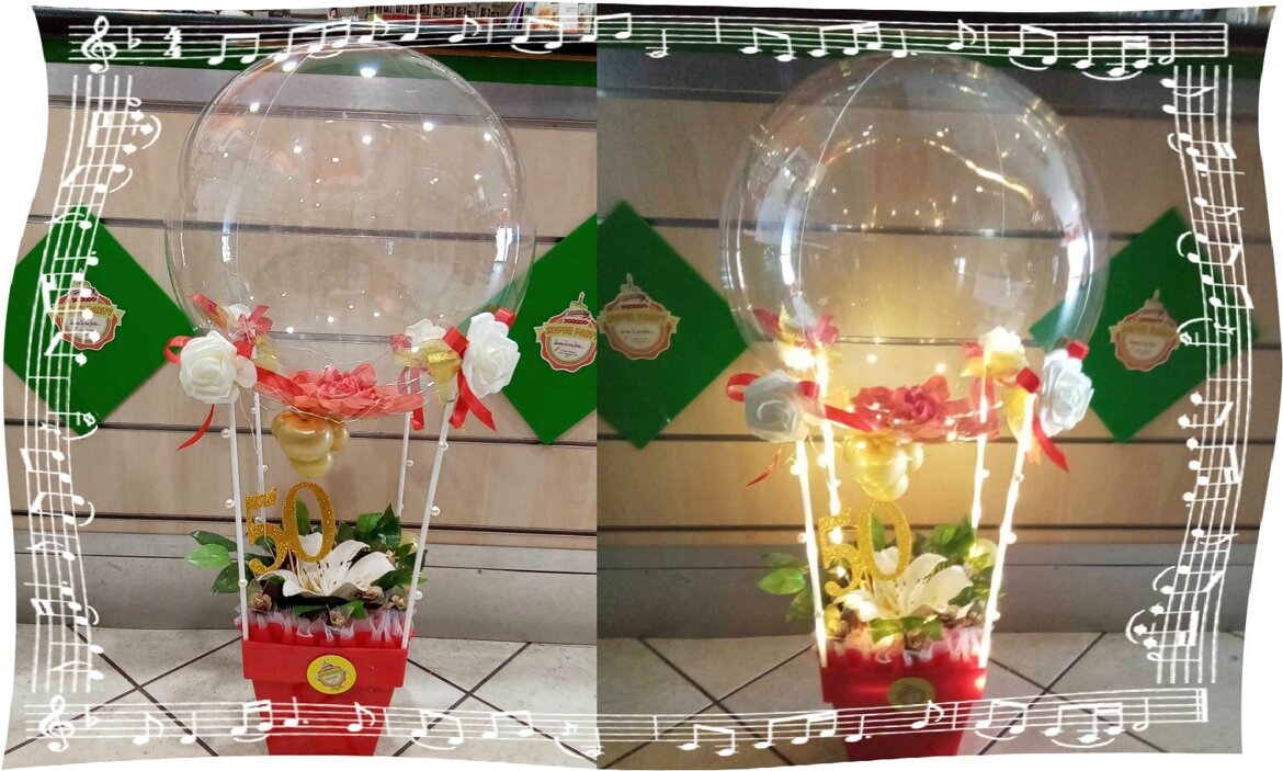 mongolfiera con luci