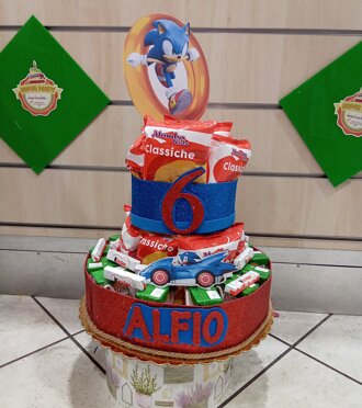 torta merendine Sonik torta merendine tema Sonik