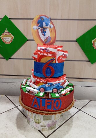 torta merendine Sonik torta merendine tema Sonik