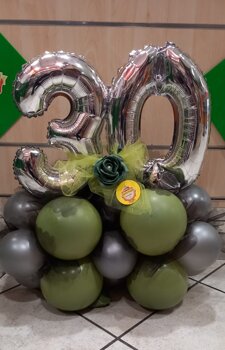 palloncino a numero palloncino a numero 30 verde oliva