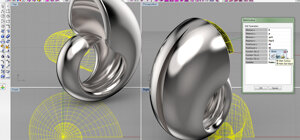 Progettazione anelli scultorei conchiglia in metallo satinato design gioielli contemporanei