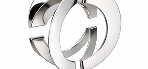 Progettazione con modellazione 3D anello scultura minimal in metallo lucido con forme geometriche curve