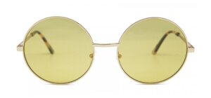 Processo di design e modellazione tridimensionale di occhiali fashion rotondi in metallo dorato con aste tartarugate