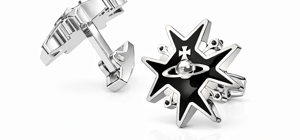 Realizzazione gemelli da polso con stella smaltata nera design accessori uomo