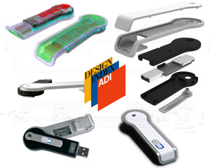 Progettazione com sviluppo e modellazione 3D e rendering dispositivo elettronico portatile tipo chiave USB, sviluppo completo dal concept alla produzione