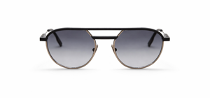 Progettazione occhiali da sole aviator con lente grigia e doppio ponte design accessori moda