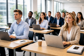 Aziende e studenti a lezione formazione Aziende e studenti a lezione formazione