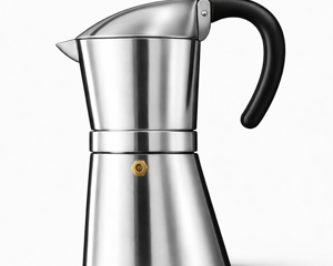Progettazione con sviluppo di una caffettiera moka inox manico nero 