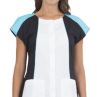 Casacca Arlie bianco/nero/turchese 35% cotone e 65% poliestere, 130 gr, taglia dalla xs alla 3xl. asciugatura veloce