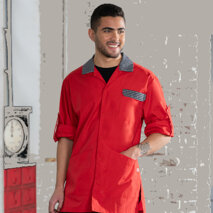 Casacca uomo Ricky abbottonatura a vista con automatici, 3 tasche, 2 spacchetti nel fianco e maniche arrotolabili,