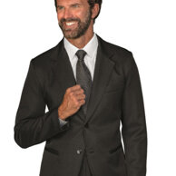 Giacca Classica 2 bottoni nero 2 tasche a filetto e taschino interno.