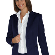 Giacca Liberty blu Modello leggermente sciancrato con collo sportivo. Foderata davanti e mezza fodera sulla schiena.