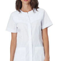 casacca Matilde bianca 35% cotone e 65% poliestere, 130 gr, taglia dalla xs alla 3xl. asciugatura veloce