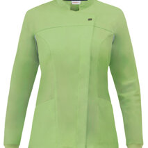 Casacca Giada Pistacchio collo coreana, 1 automatico in vista, polsino maglia, inserti in rete, due tasche e 1 taschino