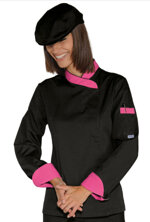 giacca-cuoco-lady-nera-riporti-fuxia