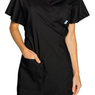 Kimono nero in tessuto antimacchia che respira e fa scivolare i capelli. 100% poliestere leggero 130 gr