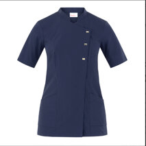 Casacca Greta blu tessuto G-TECH PRO, antiodore, traspirante, antiibatterica e n o stiro, tollera spruzzi di candeggi