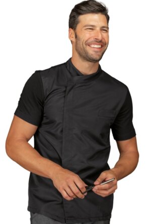 giacca-cuoco-franklin-nera-manica-corta
