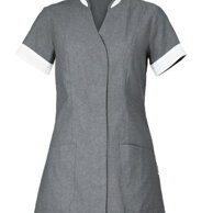 Casacca Aurelia grigio medio Abbottonatura nascosta con bottoni 4 fori 2 tasche Slim Fit , 100% cotone 130 gr