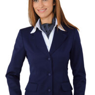 Giacca portland blu completamente sfoderata e leggermente sciancrata con collo a V. tessuto 100% poliestere