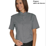 Camicia Dublino M/M grigio collo Coreana tessuto policotone leggero 115gr, mantiene forma e asciugatura rapida