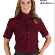 Camicia Dublino unisex M/M bordeaux collo Coreana tessuto policotone leggero 115gr, mantiene forma e asciugatura rapida