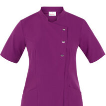 casacca Greta Prugna tessuto G-TECH PRO, antiodore, traspirante, antiibatterica e n o stiro, tollera spruzzi di candeggi