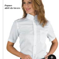 Camicia Dublino unisex M/M bianca collo Coreana tessuto policotone leggero 115gr, mantiene forma e asciugatura rapida