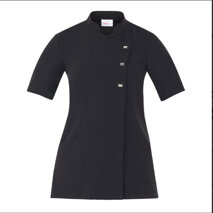 Casacca Greta nera tessuto G-TECH PRO, antiodore, traspirante, antiibatterica e n o stiro, tollera spruzzi di candeggi