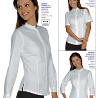 Camicia Hollywood stretch bianca ideale per ristorazione in stretch 97% cot-3% spandex 136 gr, leggera e confortevole