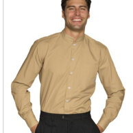 Camicia Dublino unisex biscotto collo Coreana tessuto policotone leggero 115gr, mantiene forma e asciugatura rapida