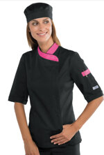 giacca-cuoco-lady-nera-fuxia-mc