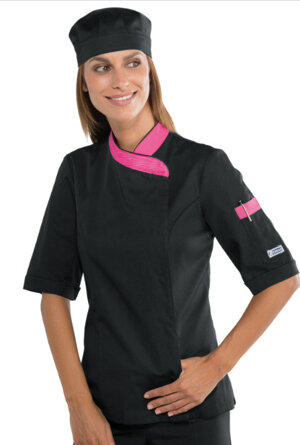 giacca-cuoco-lady-nera-fuxia-mc