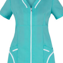 Casacca Altea Turchese realizzata in un leggero policotone, presenta una vestibilità Slim 130 gr