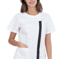 Casacca Bertie Bianca rip nero 35% cotone e 65% poliestere, 130 gr, taglia dalla xs alla 3xl. asciugatura veloce