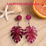 orecchini-a-foglia-rosa-fuxia-con-tecnica-petridish