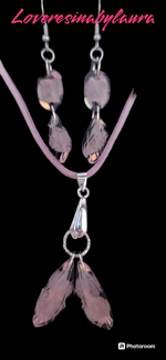 parure-ali-di-farfalla-base-nera-foglie-rosa