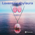 parure-pendente-ovale-orecchini-ovali-rosa-sfumato