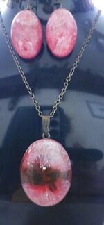 parure-pendente-ovale-orecchini-ovali-rosa-sfumato