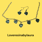 parure-cuoricini-verde-scuri-con-bracciale